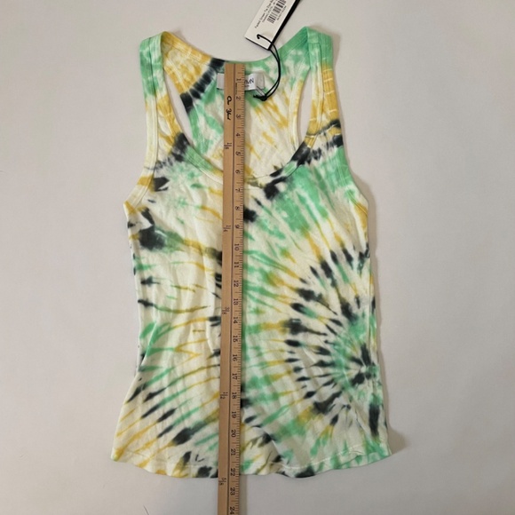 NWT- SPRWMN Tie Dye Green Cotton Tank Top Women's Medium, Colorful Boho - Picture 5 of 8